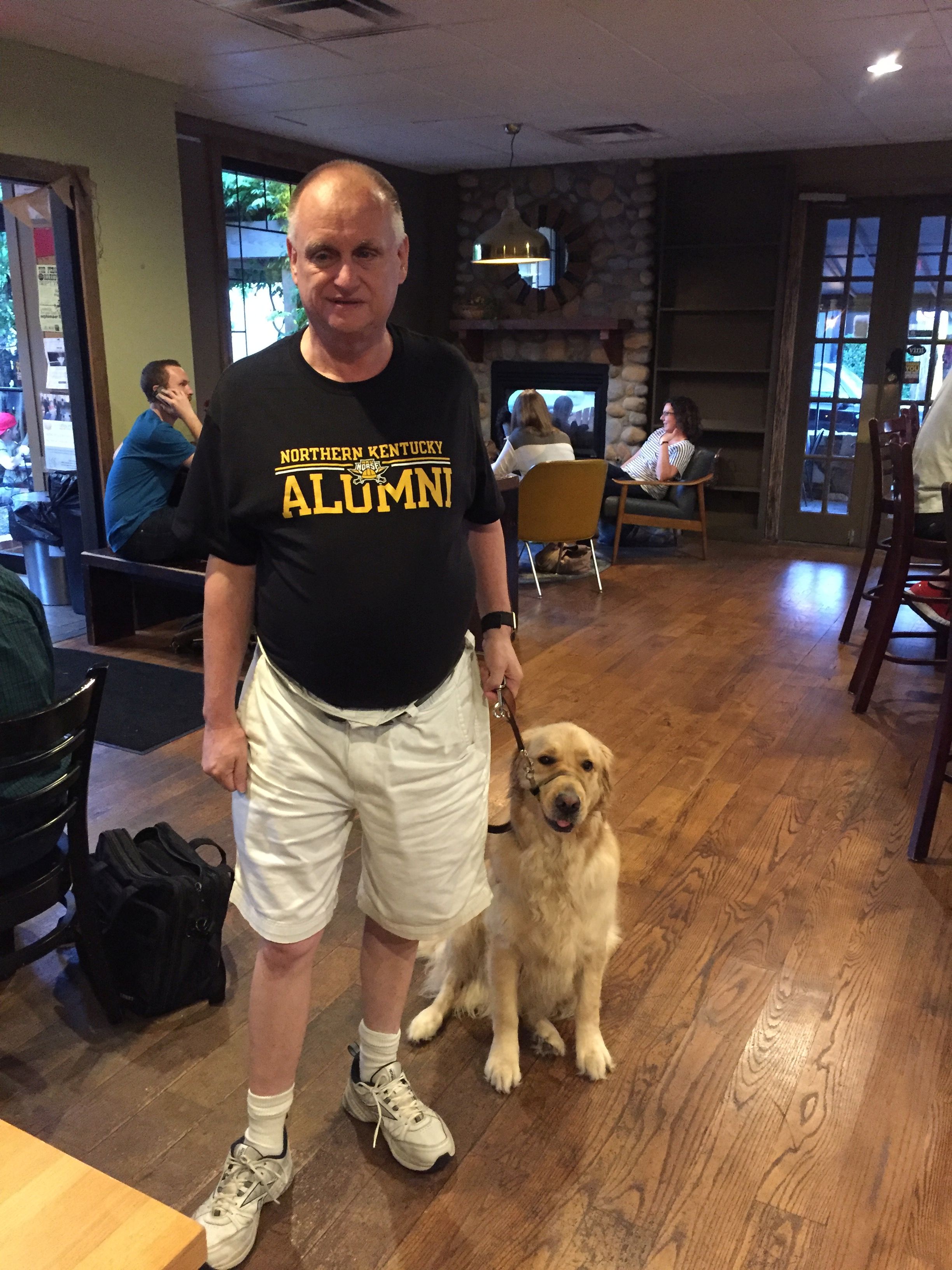Photo of Bill Deatherage and His Guide Dog, Agnes